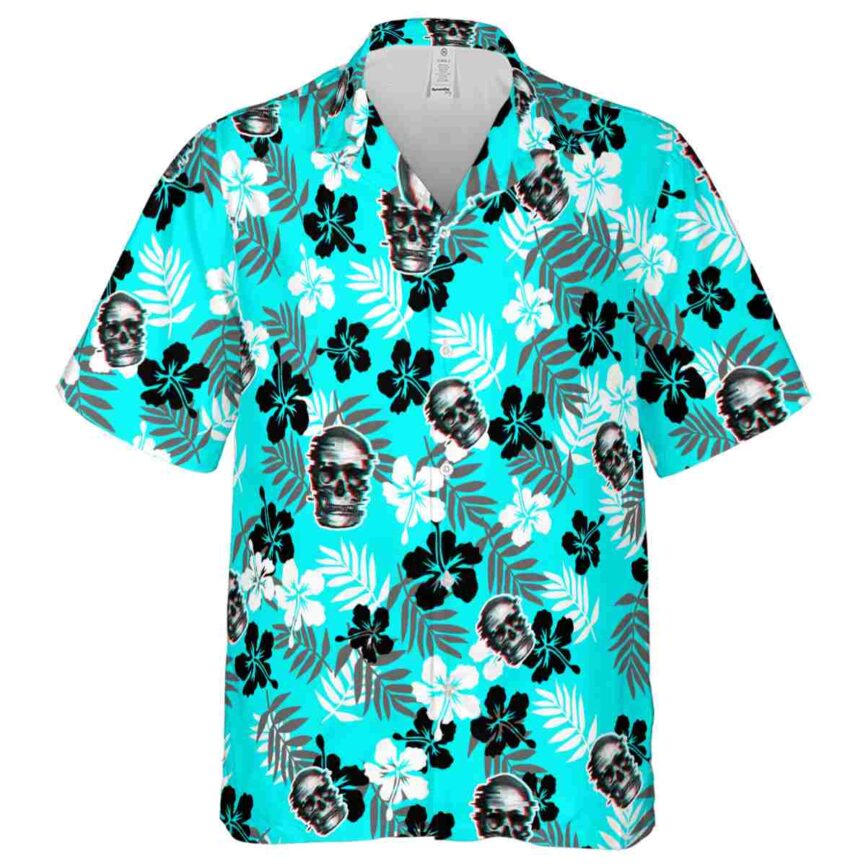 Skull Leafy Hibiscus Hawaiian Shirt Fashion forward