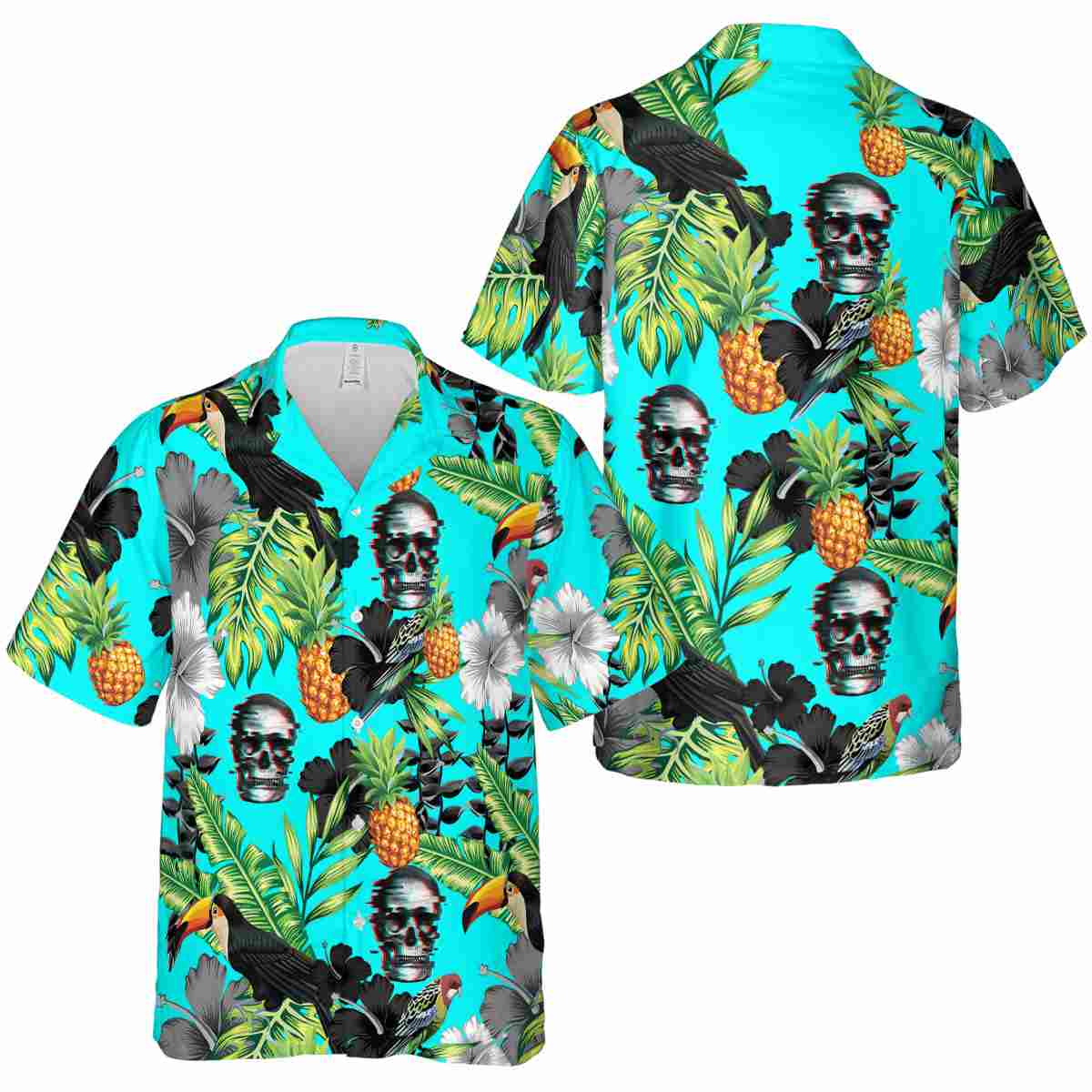 Skull Leafy Toucan Hawaiian Shirt Premium grade Skull Leafy Toucan Hawaiian Shirt Premium grade