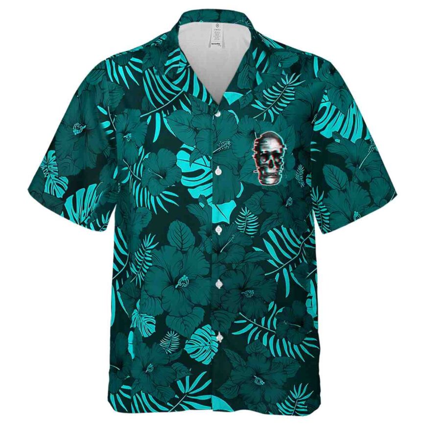 Skull Monochrome Floral Hawaiian Shirt Fashion forward