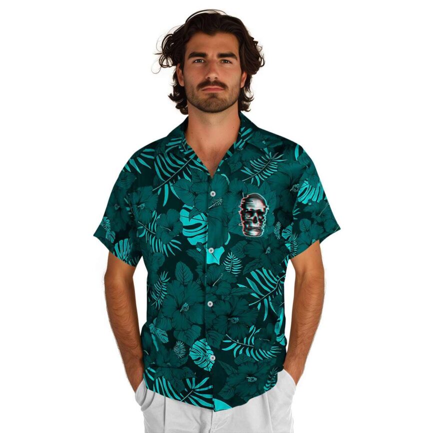 Skull Monochrome Floral Hawaiian Shirt New Arrival