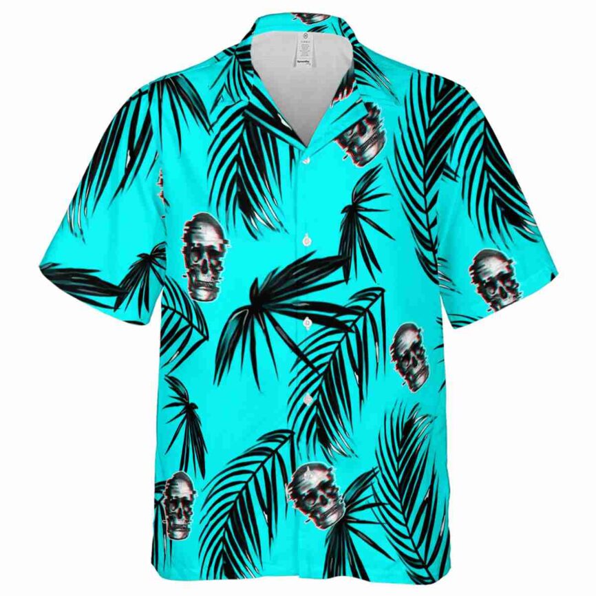 Skull Monochrome Palm Hawaiian Shirt Fashion forward