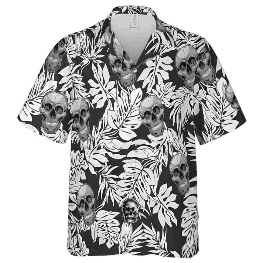 Skull Monstera Foliage Hawaiian Shirt Fashion forward