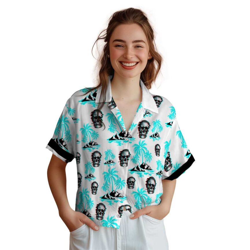Skull Palm Island Graphic Hawaiian Shirt Top rated