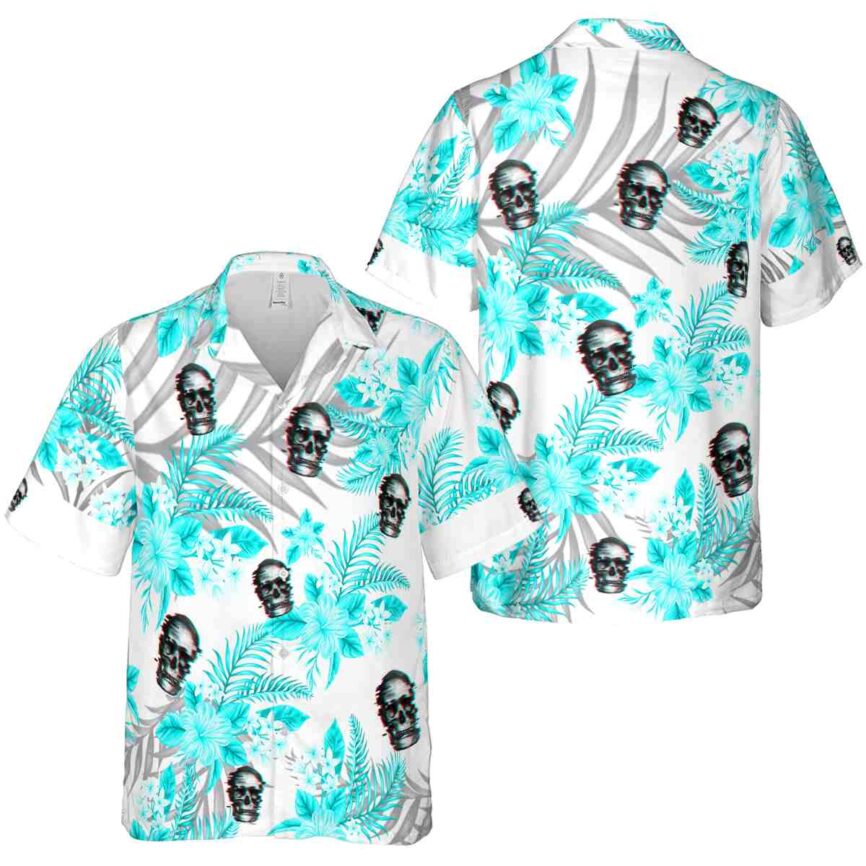Skull Tropical Blossom Hawaiian Shirt Premium grade