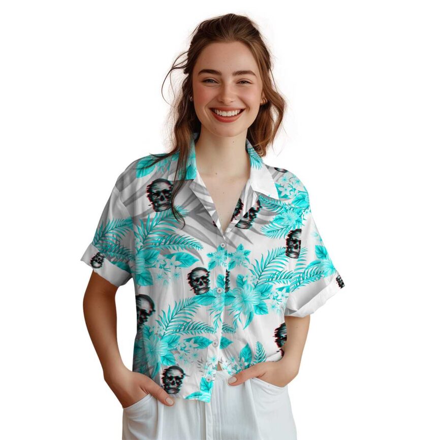 Skull Tropical Blossom Hawaiian Shirt Top rated