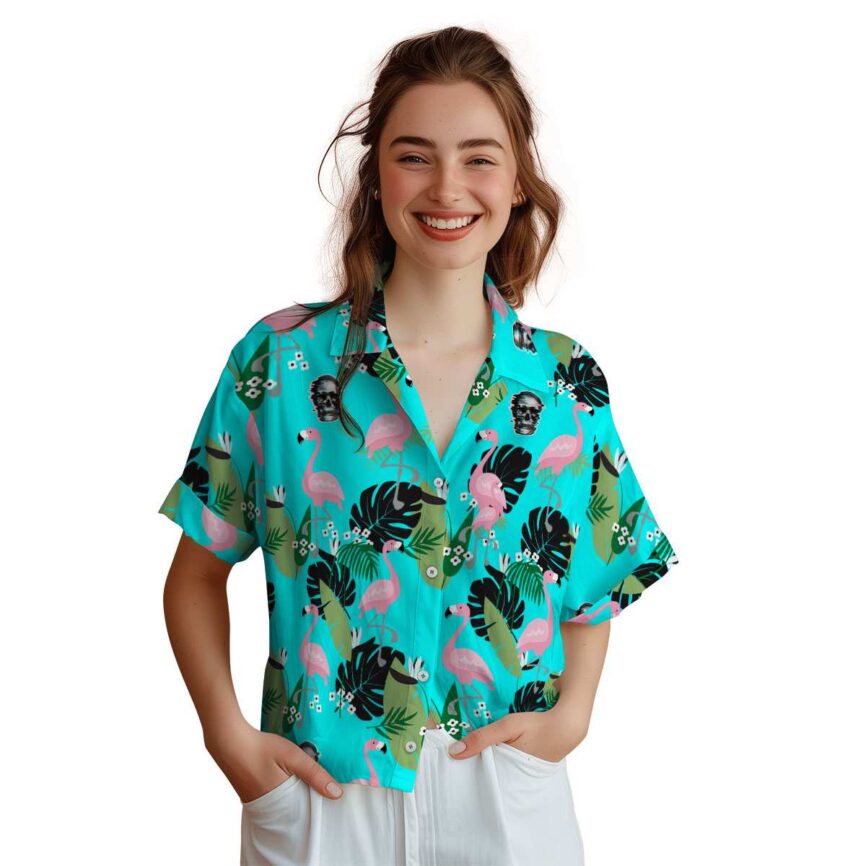 Skull Tropical Flamingo Hawaiian Shirt Top rated