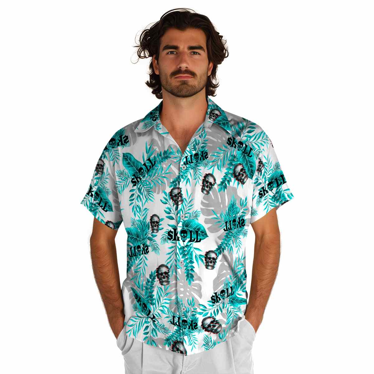 Skull Tropical Fronds Hawaiian Shirt New Arrival Skull Tropical Fronds Hawaiian Shirt New Arrival