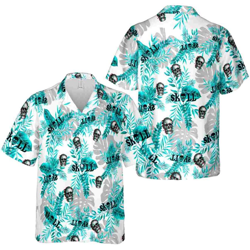 Skull Tropical Fronds Hawaiian Shirt Premium grade
