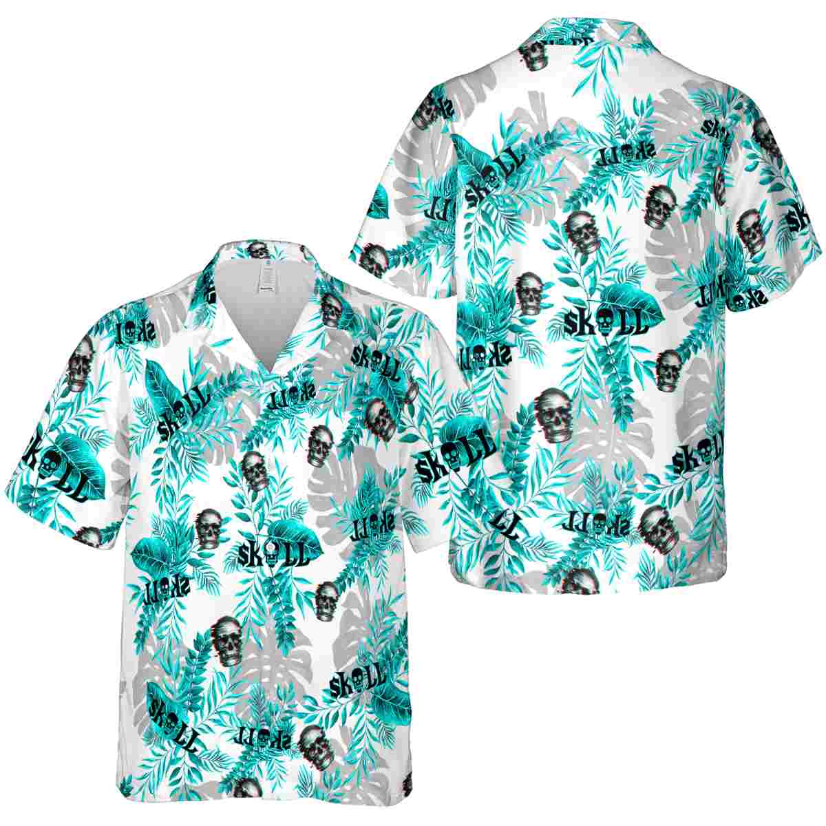 Skull Tropical Fronds Hawaiian Shirt Premium grade Skull Tropical Fronds Hawaiian Shirt Premium grade