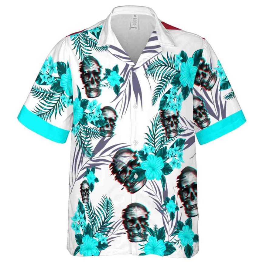 Skull US Flag Floral Hawaiian Shirt Fashion forward
