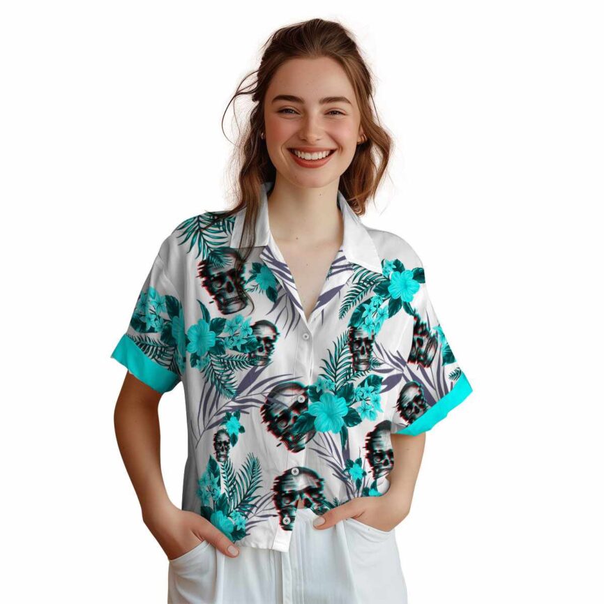 Skull US Flag Floral Hawaiian Shirt Top rated