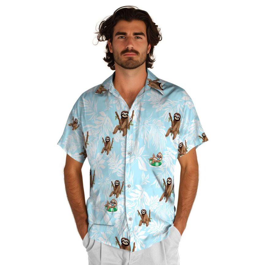 Sloth Bold Foliage Hawaiian Shirt New Arrival