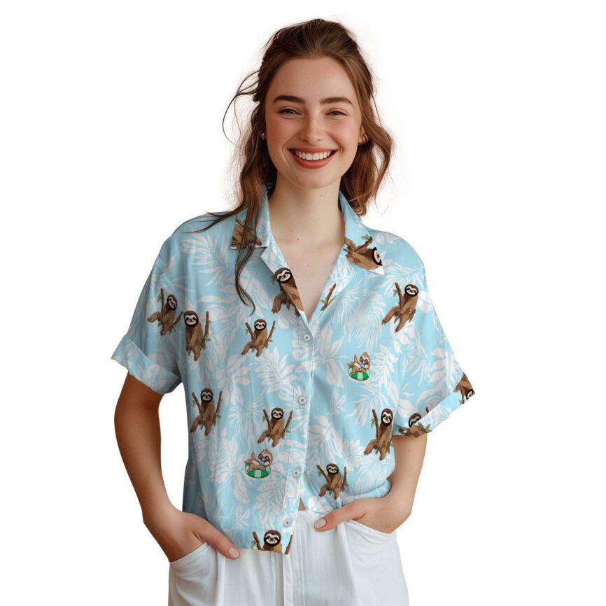Sloth Bold Foliage Hawaiian Shirt Top rated