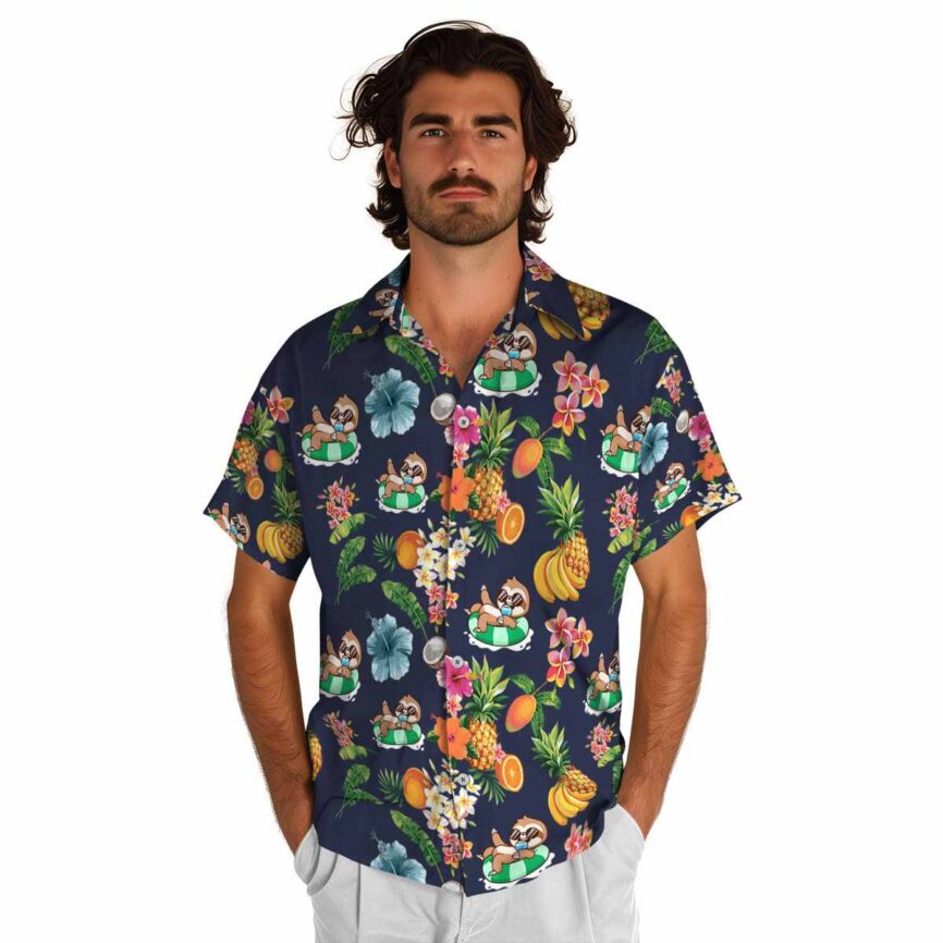 Sloth Fruit Pattern Hawaiian Shirt New Arrival