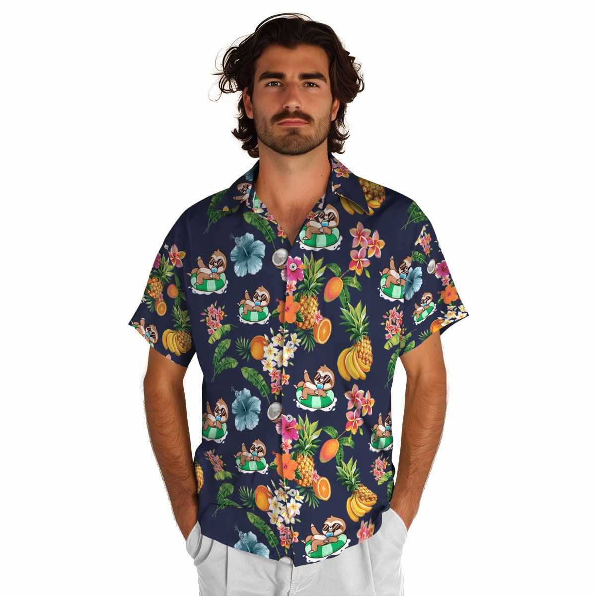 Sloth Fruit Pattern Hawaiian Shirt New Arrival Sloth Fruit Pattern Hawaiian Shirt New Arrival