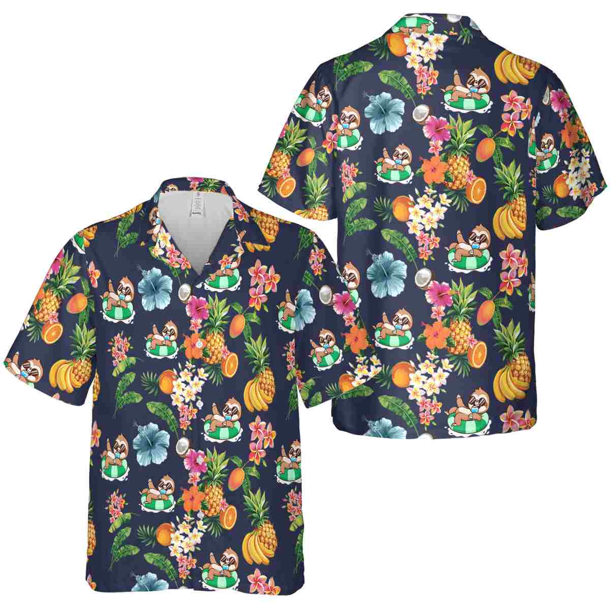Sloth Fruit Pattern Hawaiian Shirt Premium grade Sloth Fruit Pattern Hawaiian Shirt Premium grade
