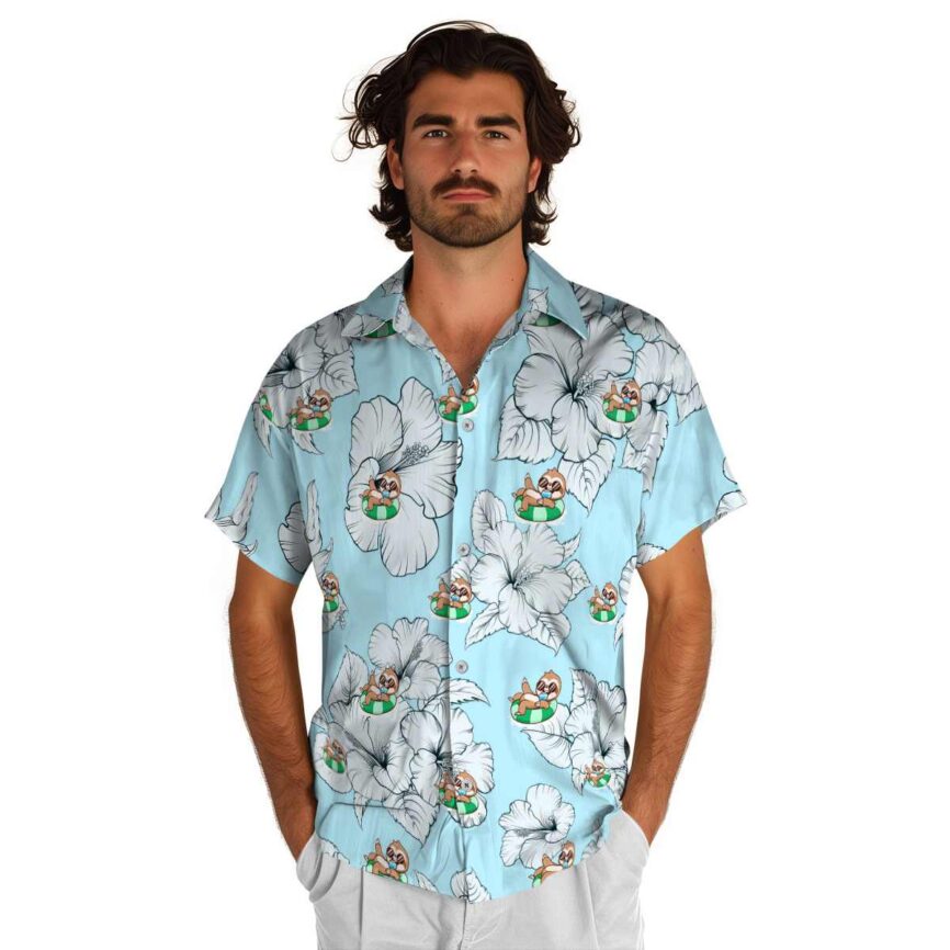 Sloth Hibiscus Flower Hawaiian Shirt New Arrival