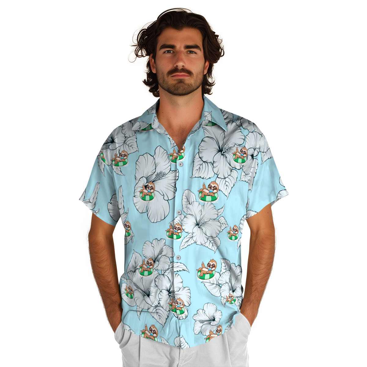 Sloth Hibiscus Flower Hawaiian Shirt New Arrival Sloth Hibiscus Flower Hawaiian Shirt New Arrival