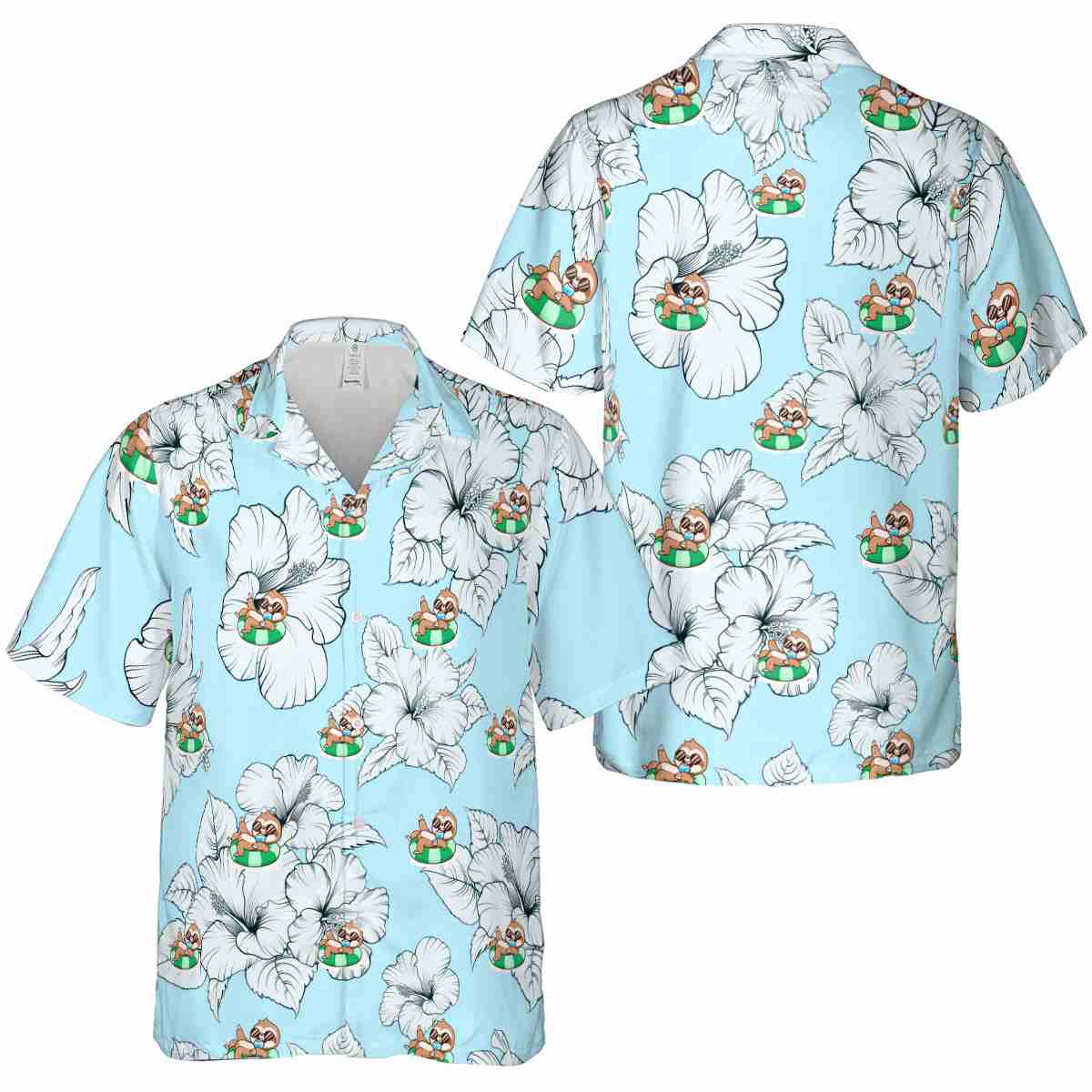Sloth Hibiscus Flower Hawaiian Shirt Premium grade Sloth Hibiscus Flower Hawaiian Shirt Premium grade