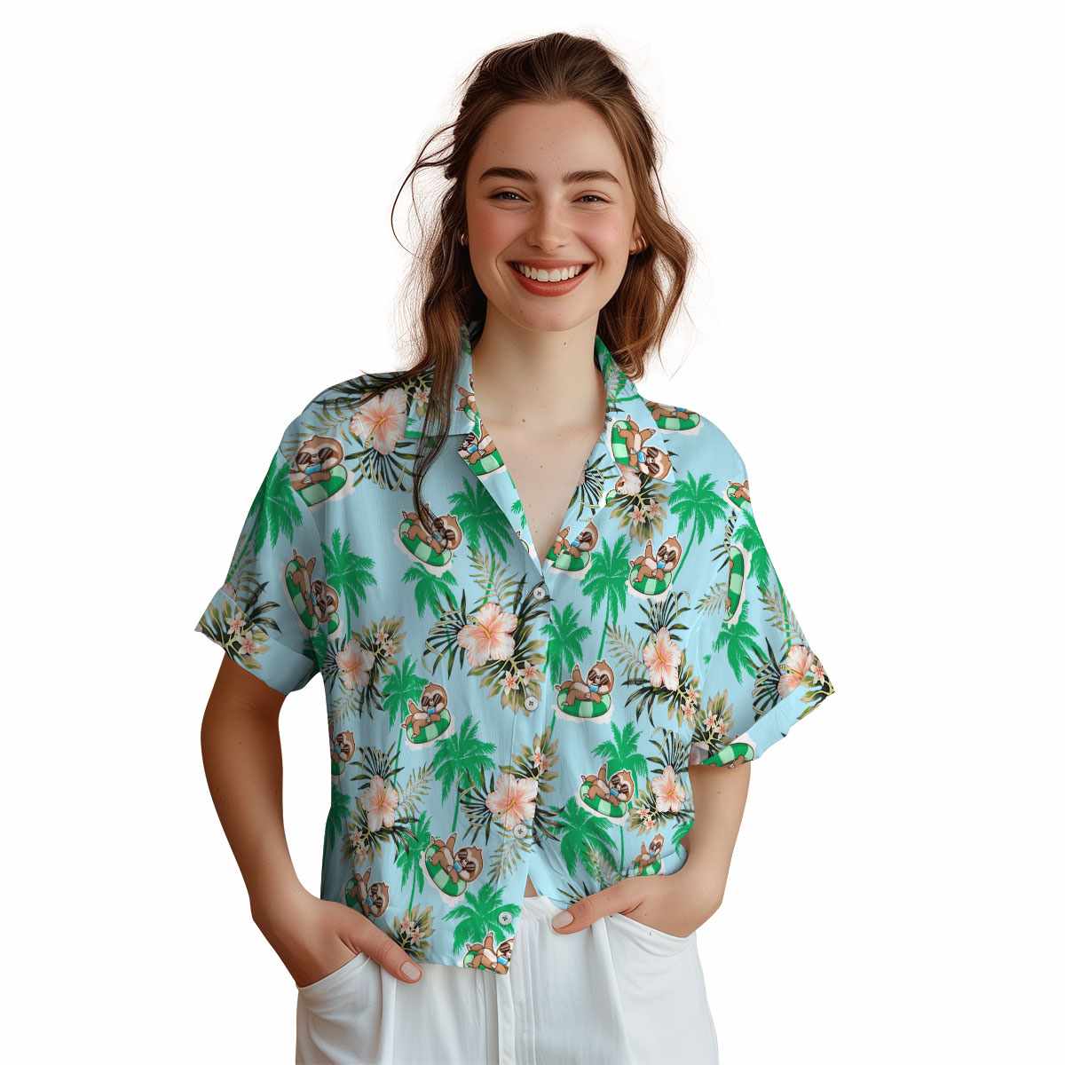 Sloth Hibiscus Palm Hawaiian Shirt Top rated Sloth Hibiscus Palm Hawaiian Shirt Top rated