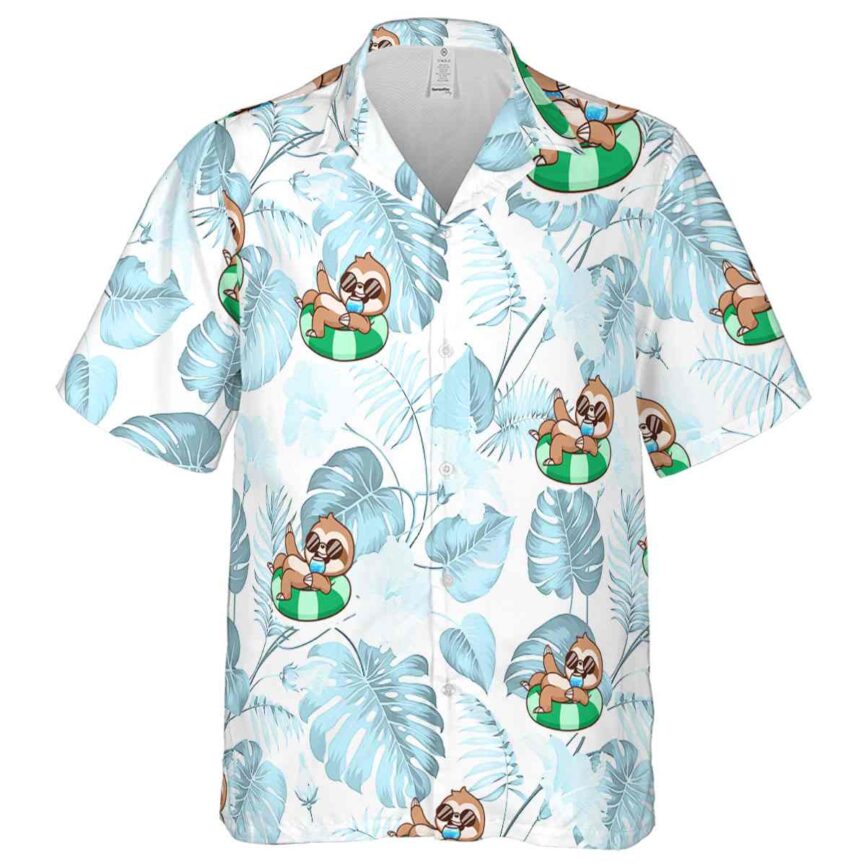 Sloth Leaf Pattern Hawaiian Shirt Fashion forward