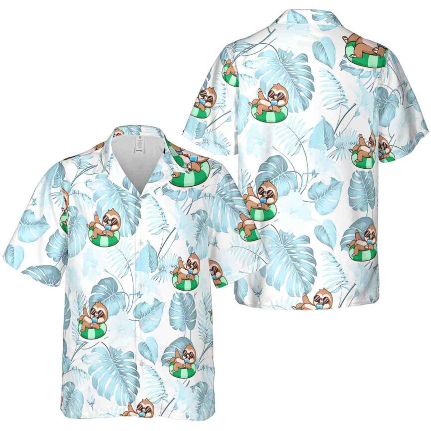 Sloth Leaf Pattern Hawaiian Shirt Premium grade