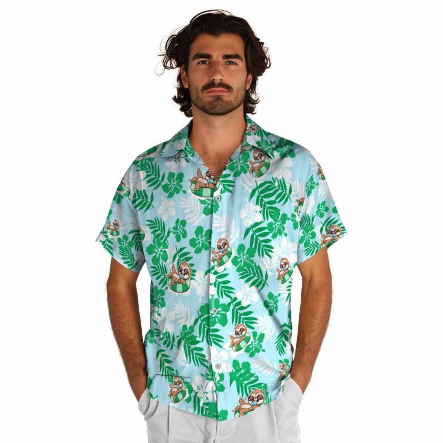 Sloth Leafy Hibiscus Hawaiian Shirt New Arrival