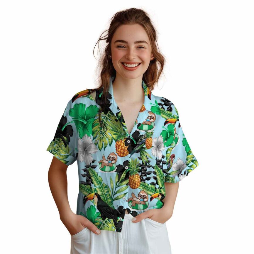 Sloth Leafy Toucan Hawaiian Shirt Top rated