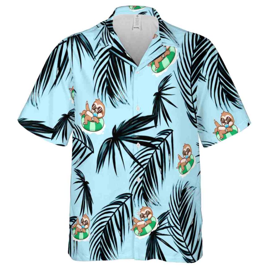 Sloth Monochrome Palm Hawaiian Shirt Fashion forward