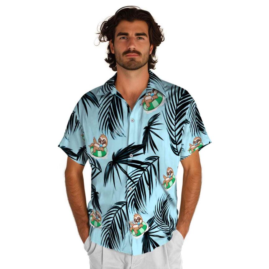 Sloth Monochrome Palm Hawaiian Shirt New Arrival