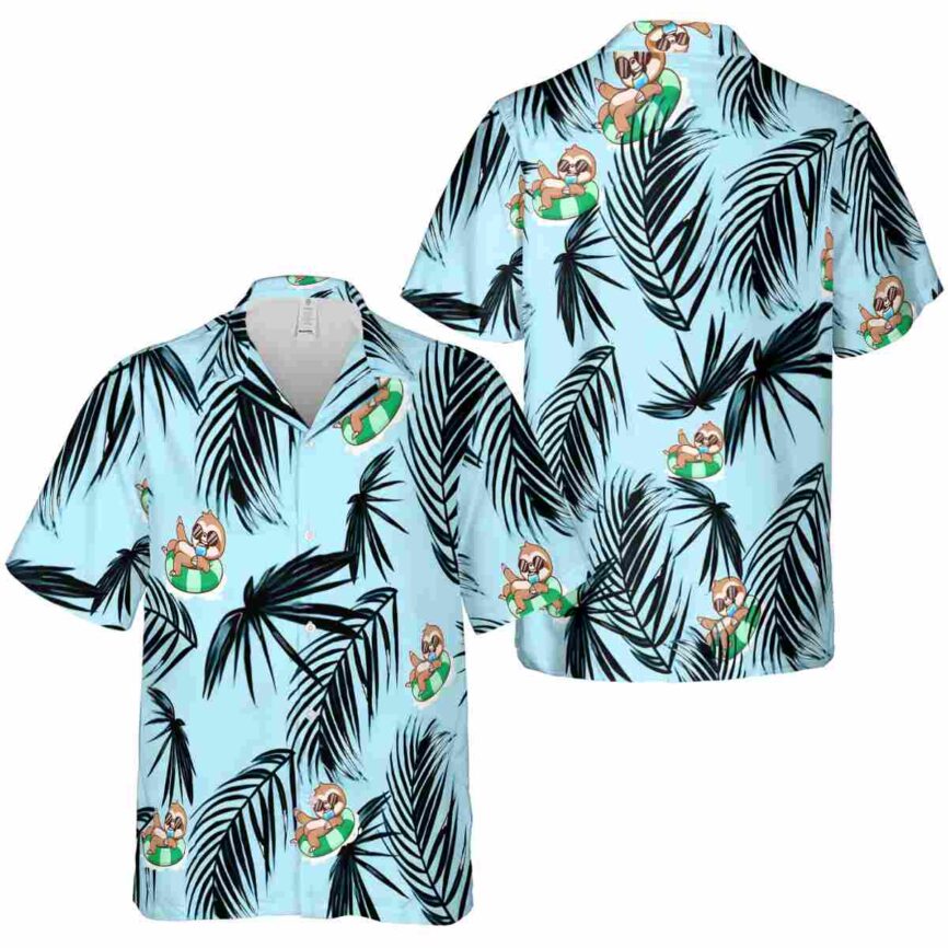 Sloth Monochrome Palm Hawaiian Shirt Premium grade