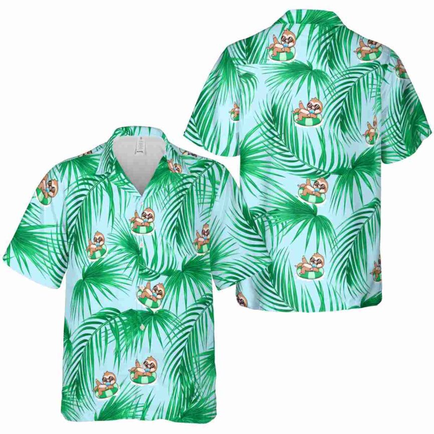 Sloth Palm Frond Hawaiian Shirt Premium grade