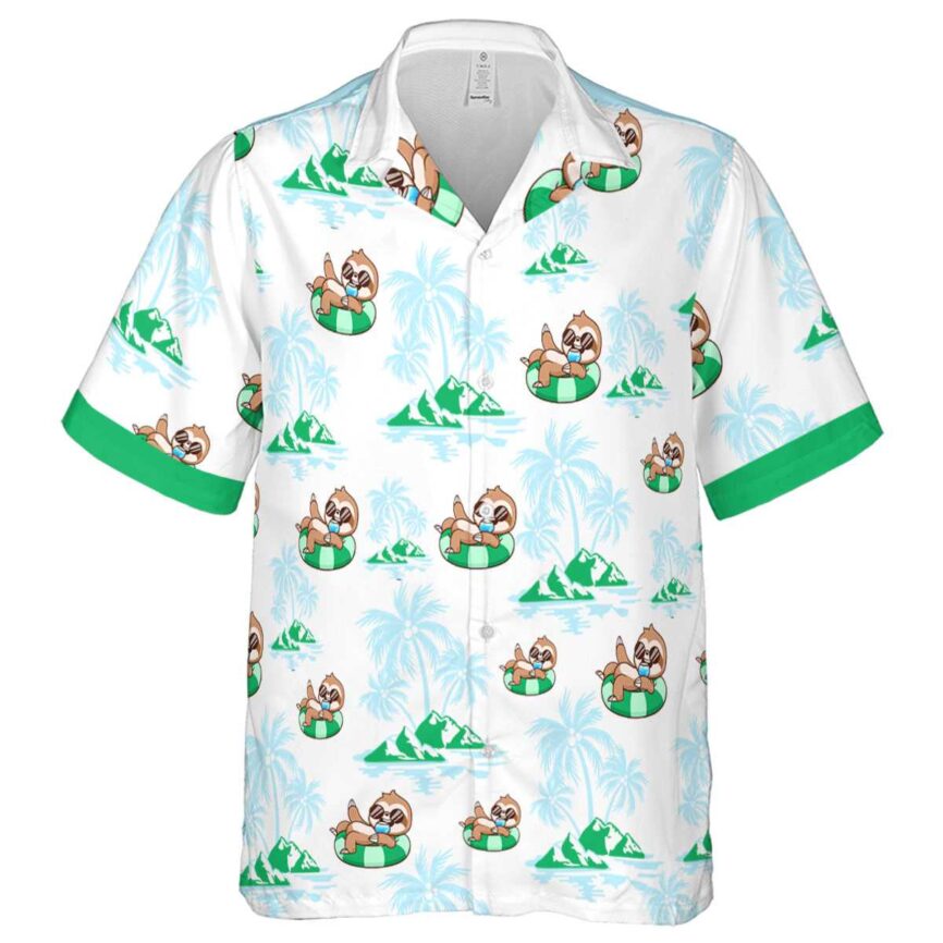 Sloth Palm Island Graphic Hawaiian Shirt Fashion forward
