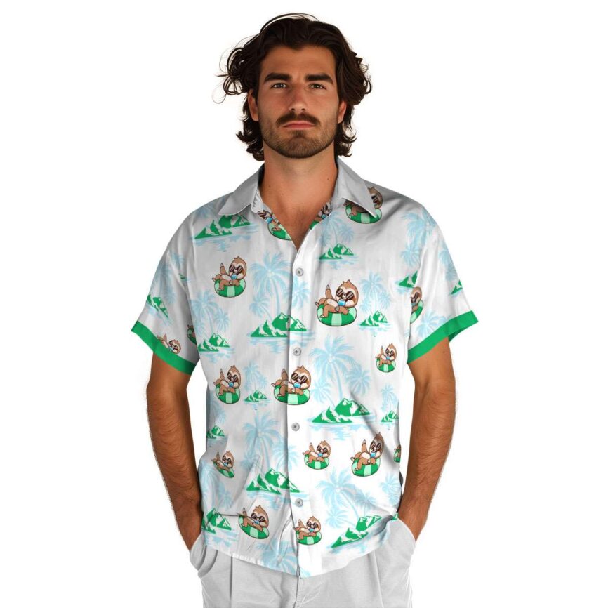 Sloth Palm Island Graphic Hawaiian Shirt New Arrival
