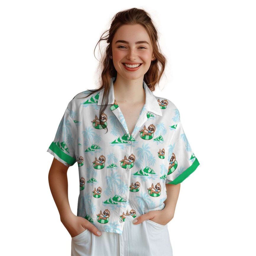 Sloth Palm Island Graphic Hawaiian Shirt Top rated