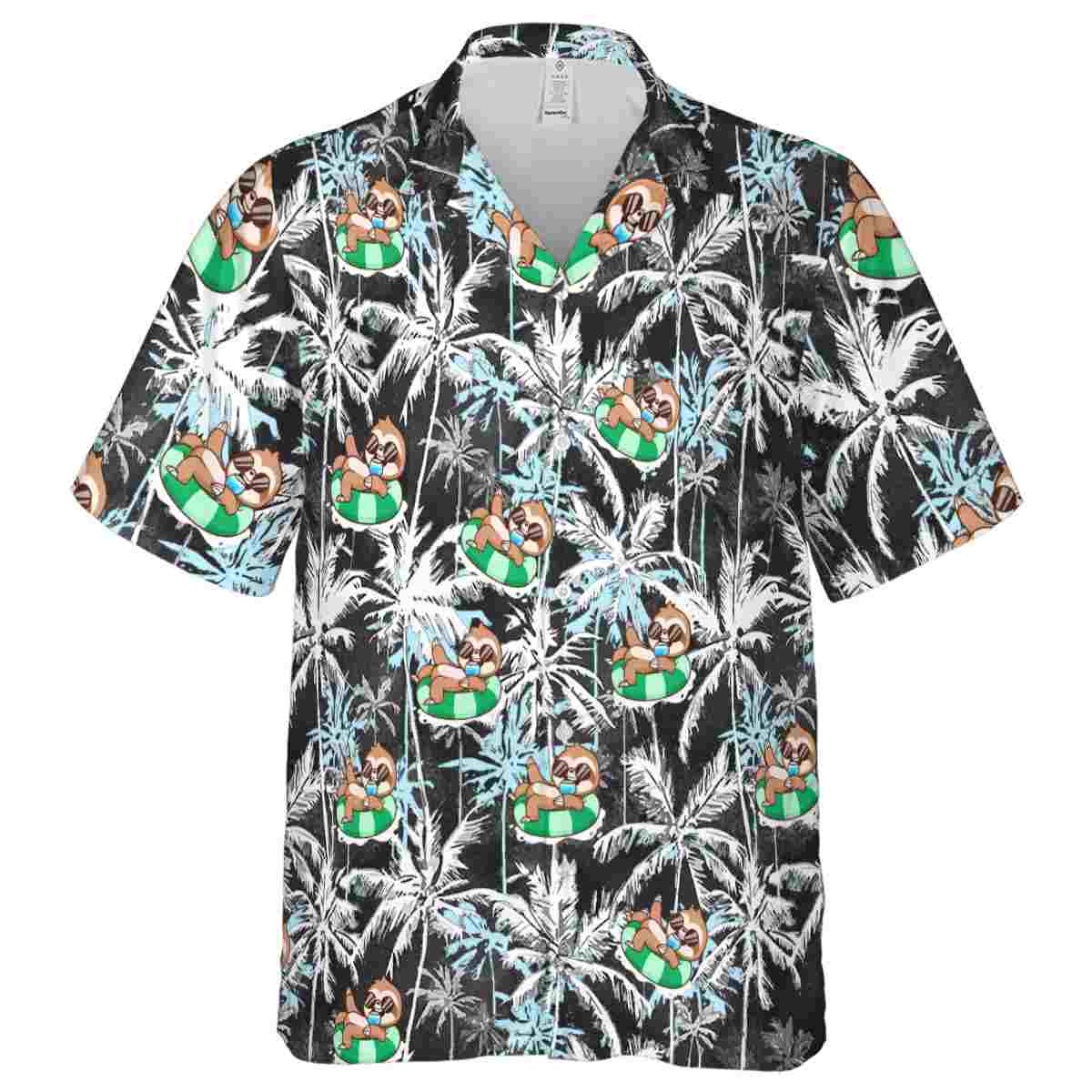 Sloth Palm Themed Hawaiian Shirt Fashion forward Sloth Palm Themed Hawaiian Shirt Fashion forward