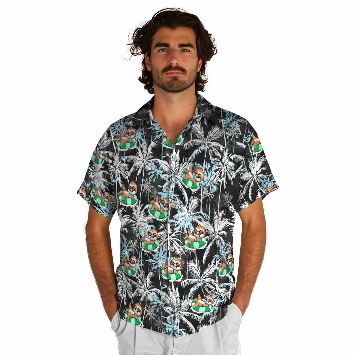 Sloth Palm Themed Hawaiian Shirt New Arrival Sloth Palm Themed Hawaiian Shirt New Arrival