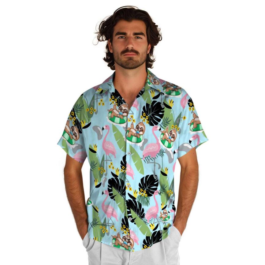 Sloth Pink Flamingo Hawaiian Shirt New Arrival