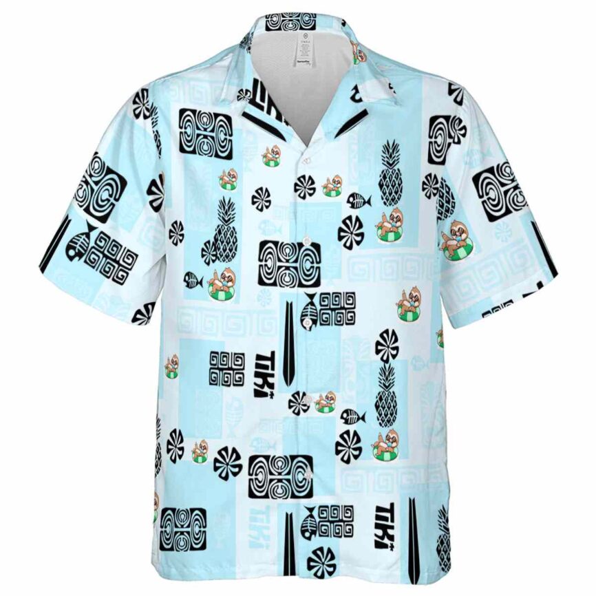 Sloth Tiki Motifs Hawaiian Shirt Fashion forward