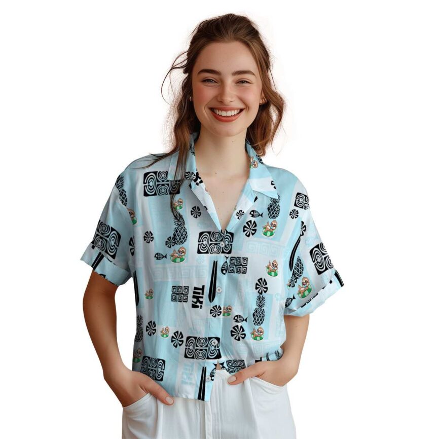 Sloth Tiki Motifs Hawaiian Shirt Top rated