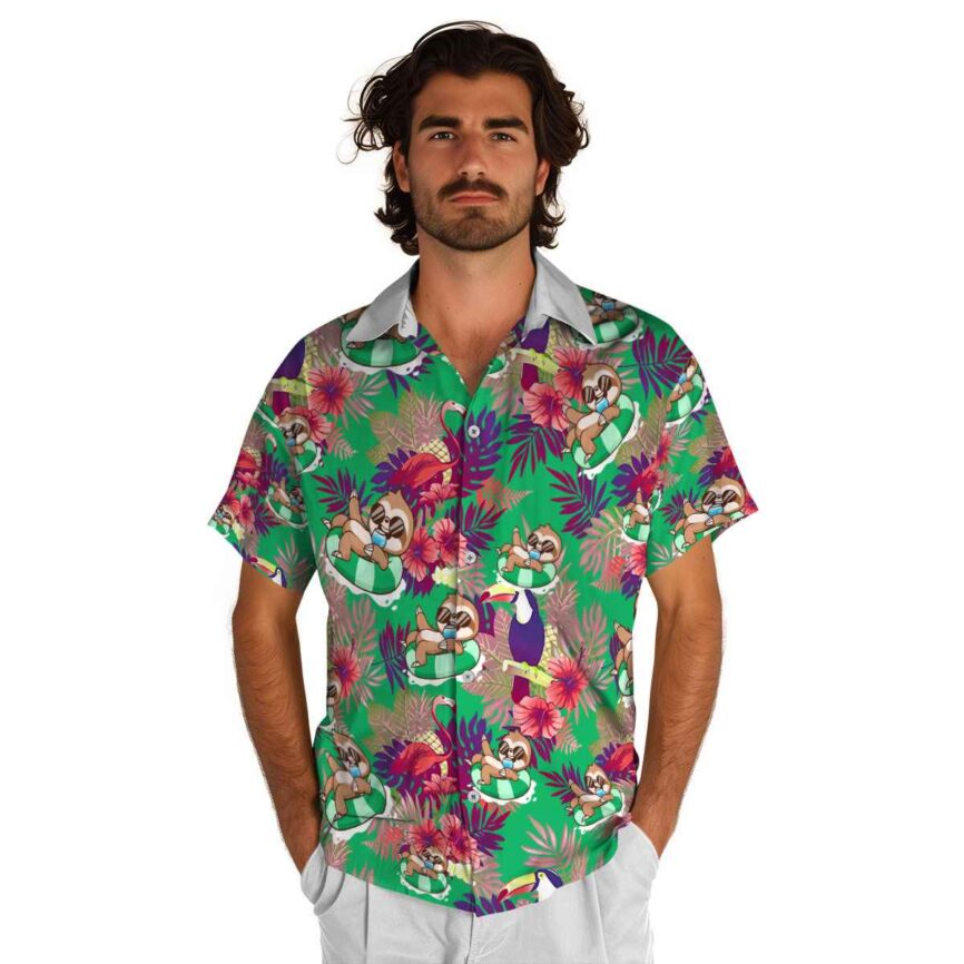 Sloth Tropical Bird Hawaiian Shirt New Arrival