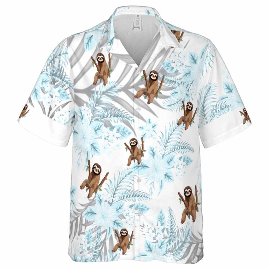 Sloth Tropical Blossom Hawaiian Shirt Fashion forward