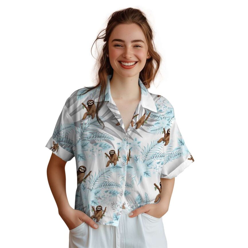 Sloth Tropical Blossom Hawaiian Shirt Top rated