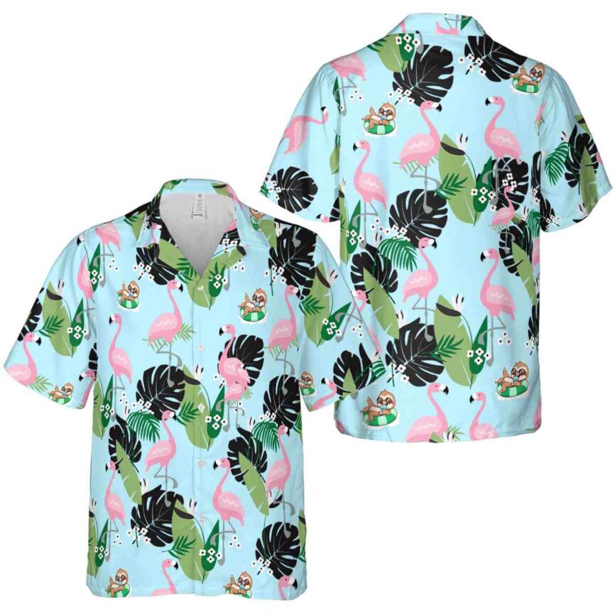 Sloth Tropical Flamingo Hawaiian Shirt Premium grade