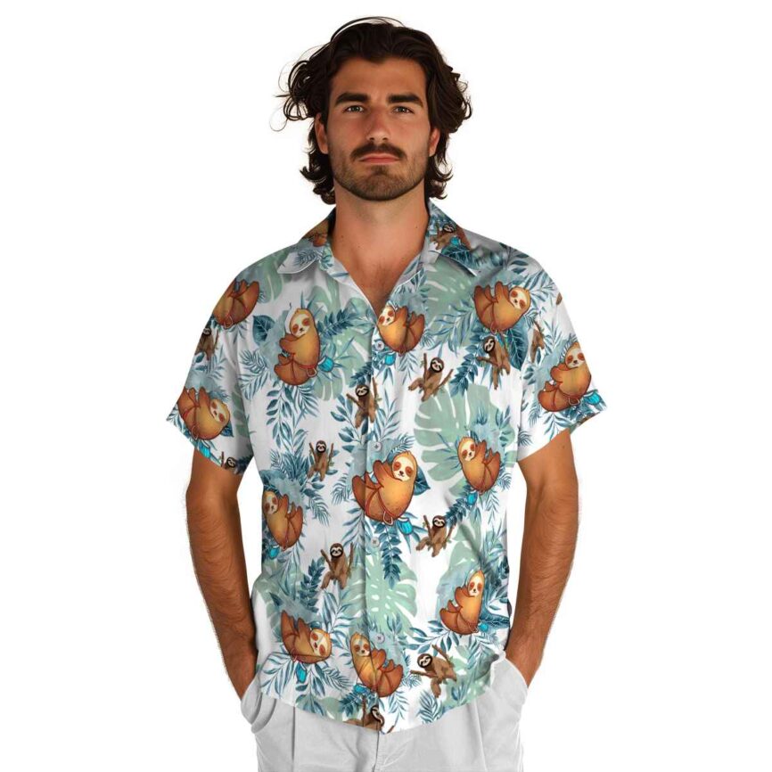 Sloth Tropical Fronds Hawaiian Shirt New Arrival