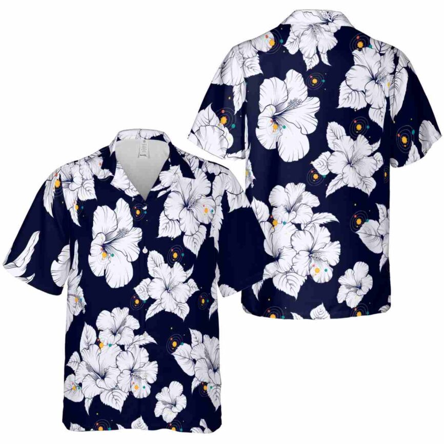 Space Hibiscus Flower Hawaiian Shirt Premium grade