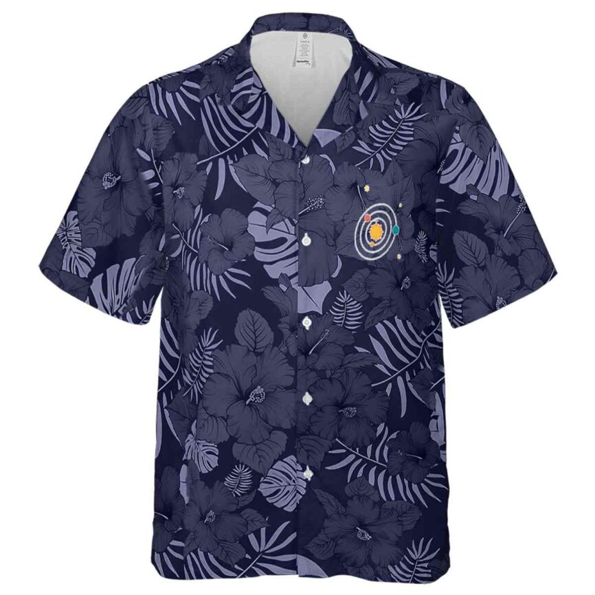 Space Monochrome Floral Hawaiian Shirt Fashion forward