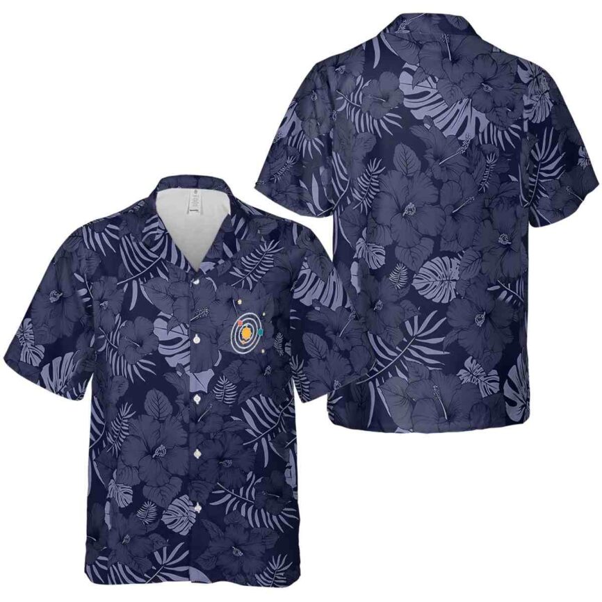 Space Monochrome Floral Hawaiian Shirt Premium grade