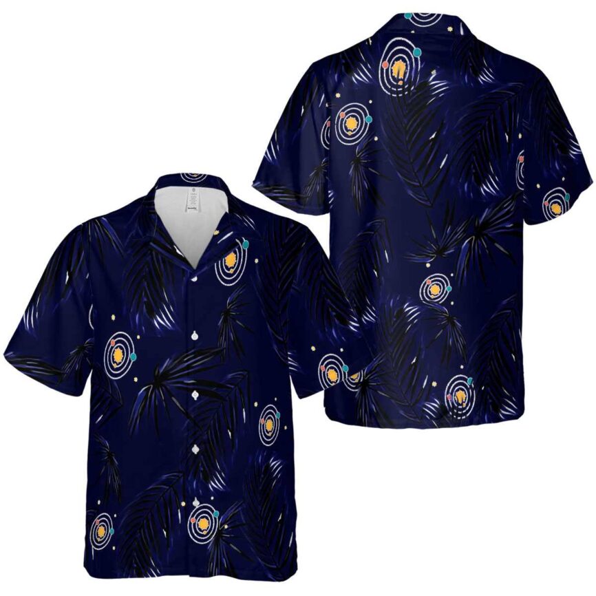 Space Monochrome Palm Hawaiian Shirt Premium grade
