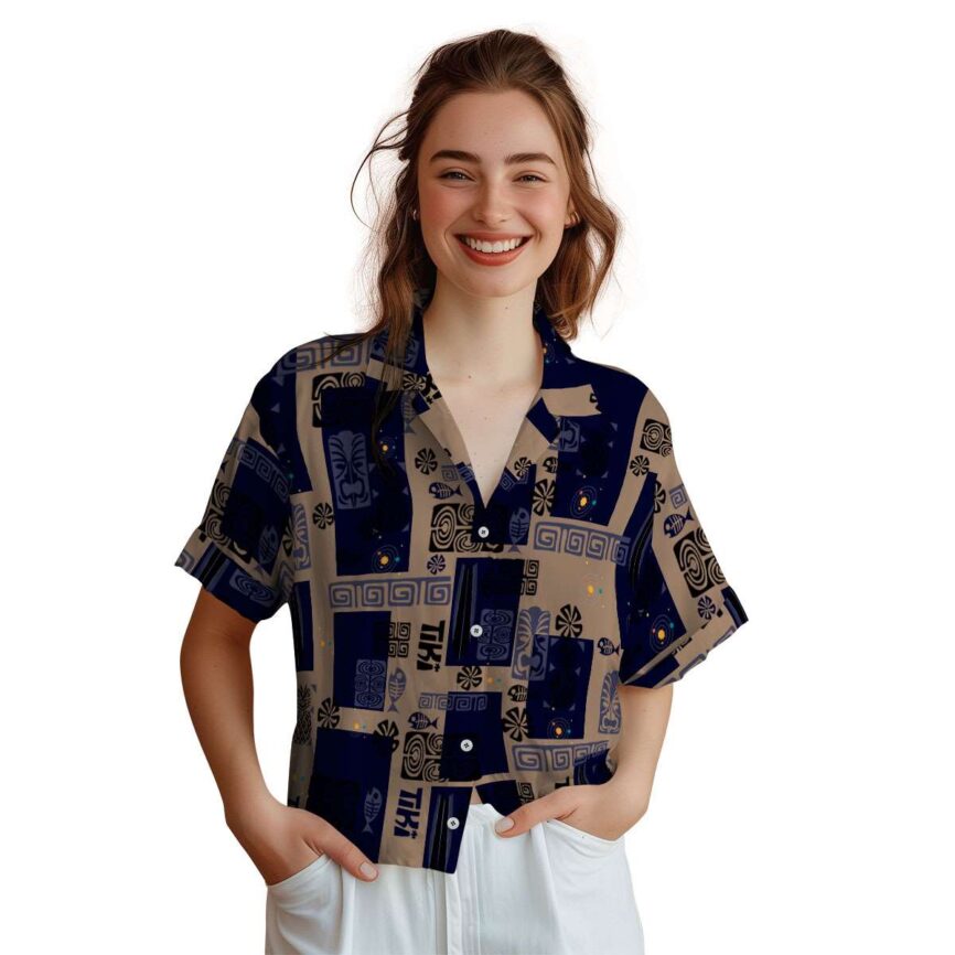 Space Tiki Motifs Hawaiian Shirt Top rated